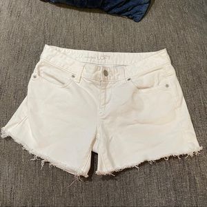 Loft White Mini Denim Shorts